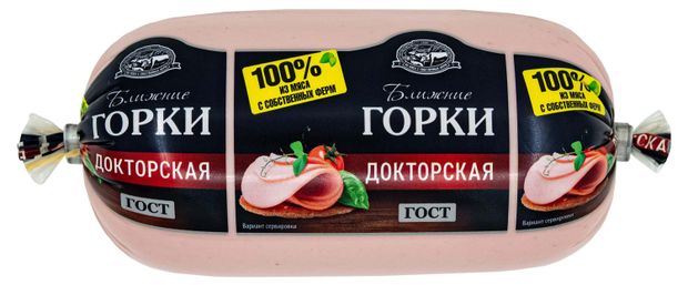 Колбаса вареная Ближние Горки Докторская ГОСТ, 400 г