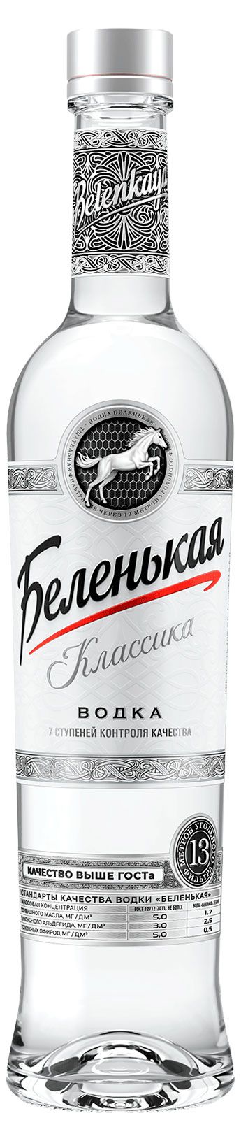 Водка Беленькая Классика Россия, 0,5 л