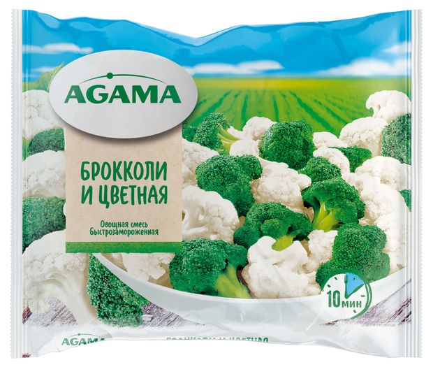 Смесь овощная Agama брокколи и цветная капуста замороженная, 400 г