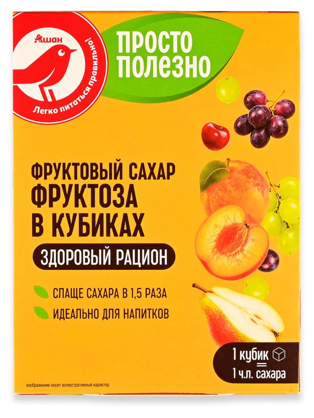 Фруктоза АШАН Красная птица Просто Полезно в кубиках, 500 г