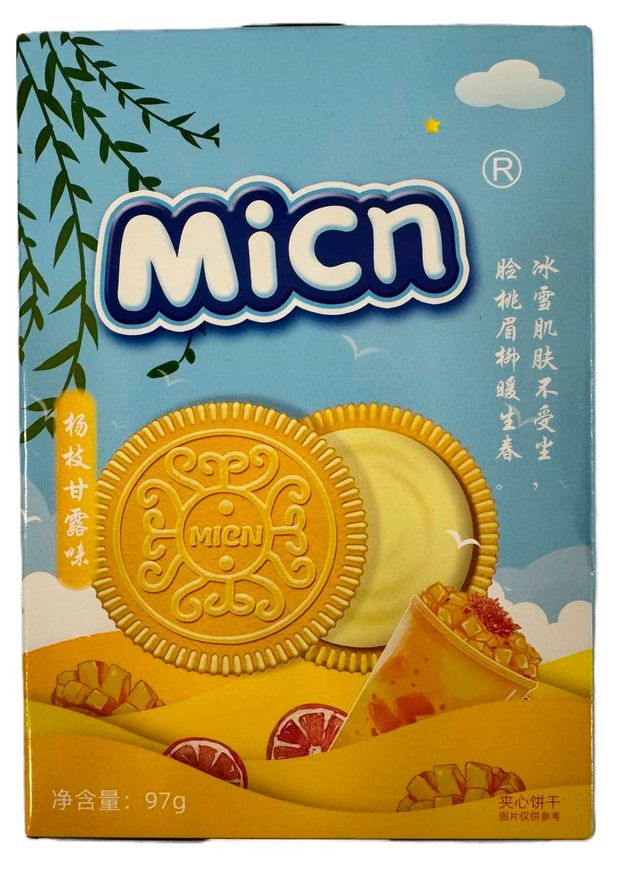Печенье сладкое сухое Micn в виде сандвичей мини со вкусом Молочного Манго Китай, 97 г