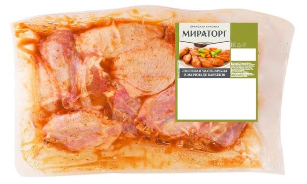 Локтевая часть крыла цыпленка-бройлера Мираторг в маринаде барбекю охлажденная, ~ 2,1 кг