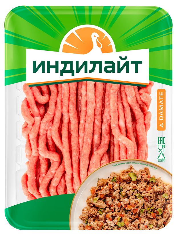 Фарш из индейки ИндиЛайт два мяса красное и белое охлажденный, 400 г