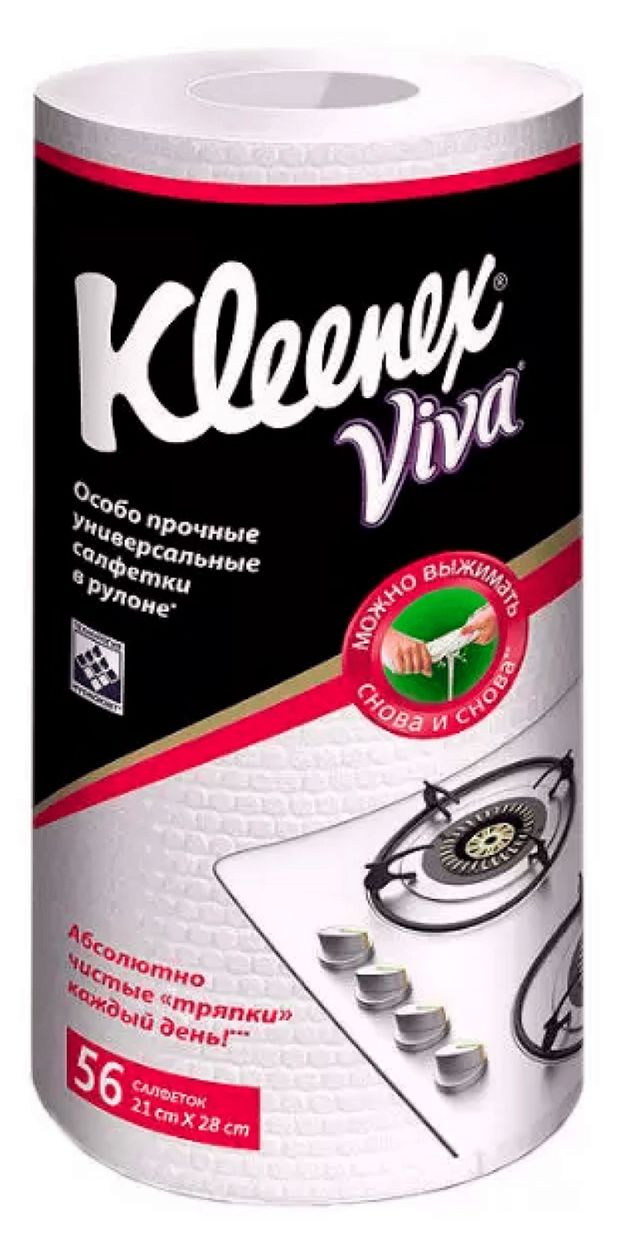 фото Универсальные салфетки kleenex viva особо прочные 21х28 см колумбия, 56 шт