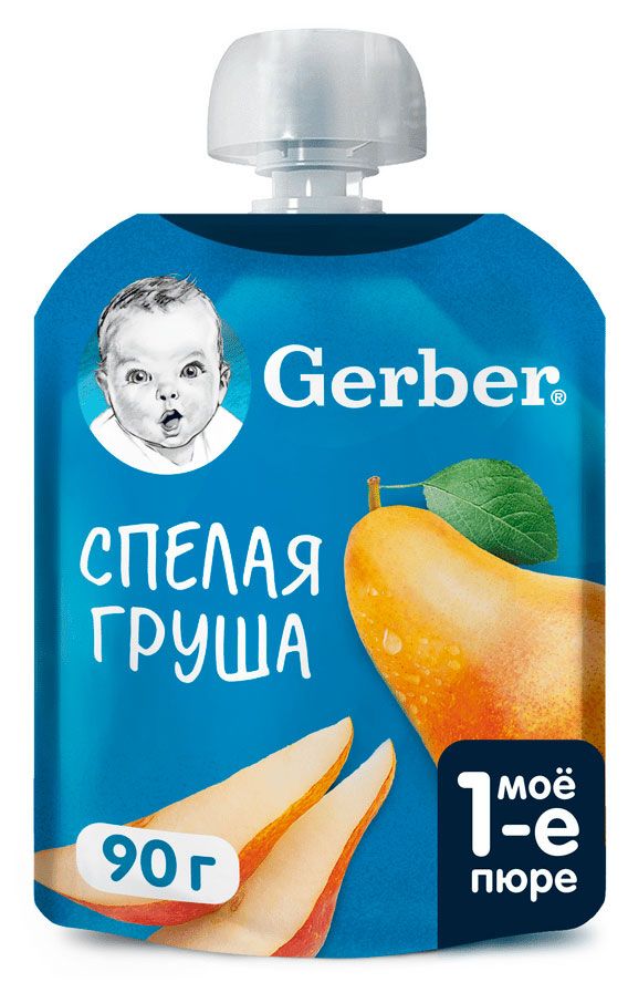 фото Пюре фруктовое gerber груша с 4 мес., 90 г