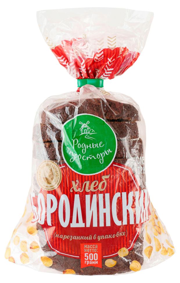 Хлеб Родные просторы Бородинский нарезка, 500 г