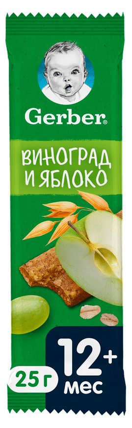фото Батончик фруктово-злаковый gerber doremi яблоко-виноград с 12 мес., 25 г