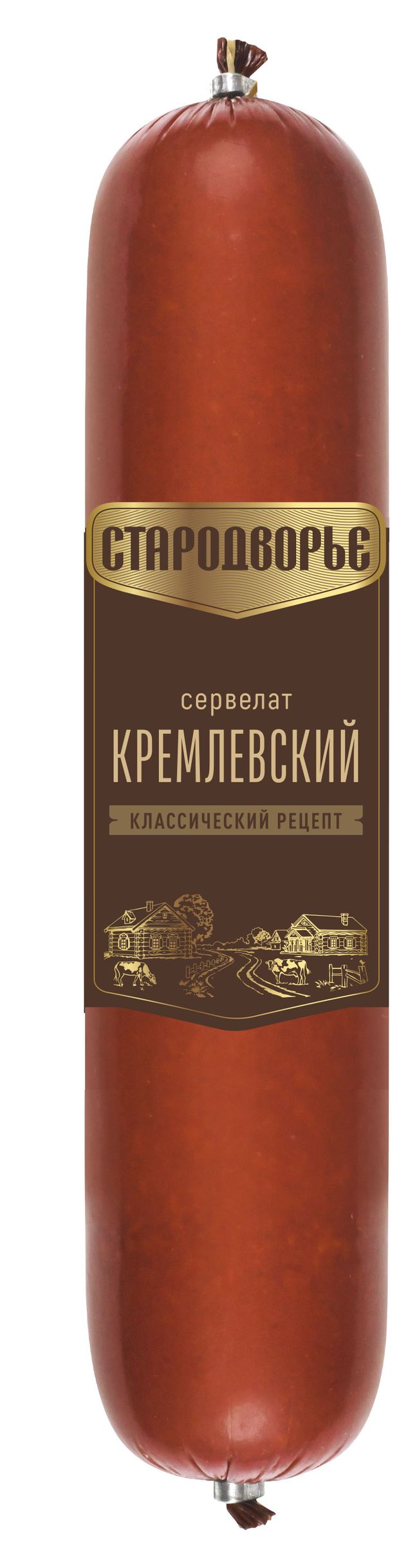 Колбаса варено-копченая Стародворье Сервелат Кремлевский, ~ 0,7 кг