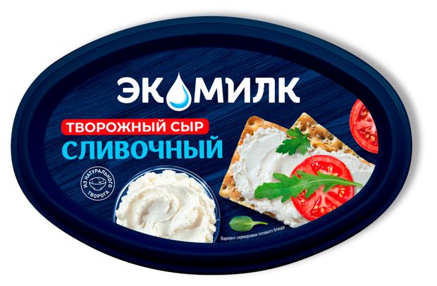 Сыр творожный сливочный Экомилк 60% БЗМЖ, 120 г