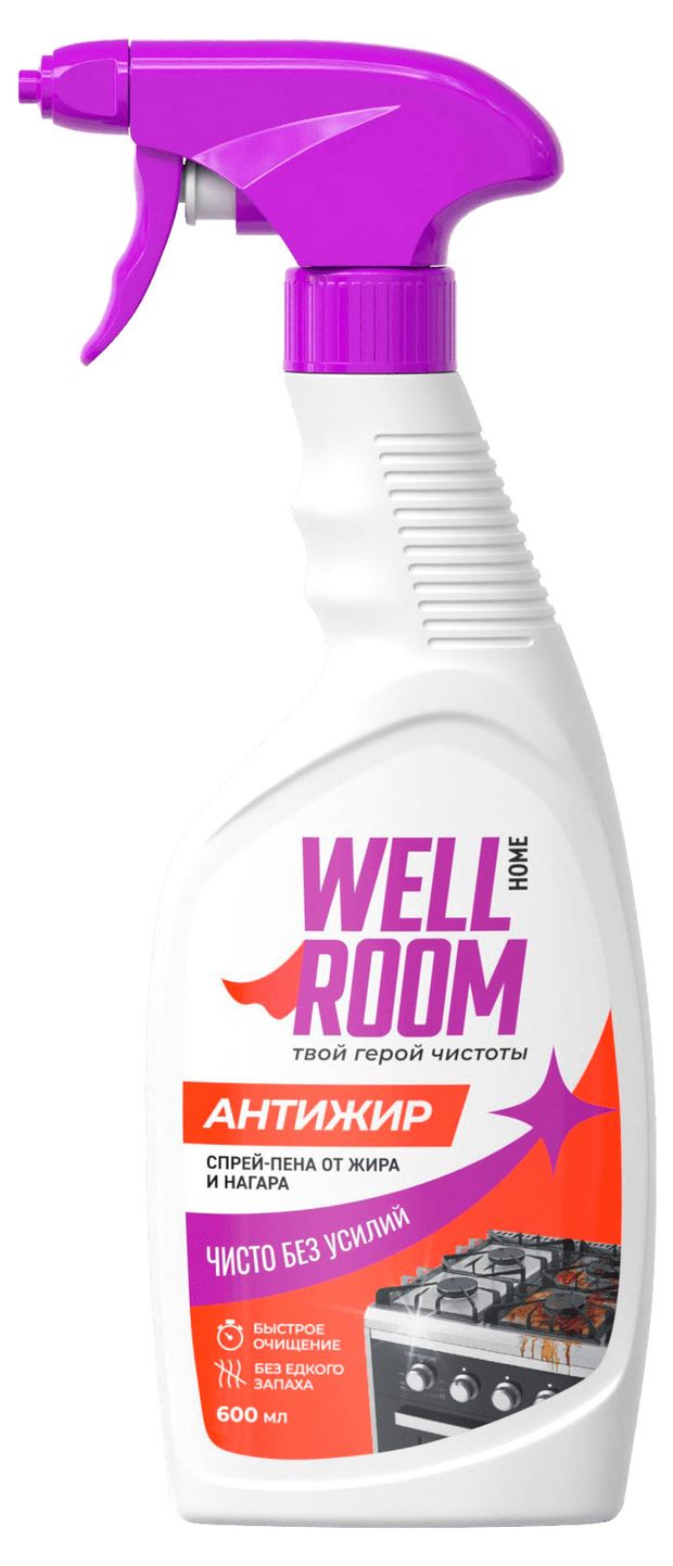 фото Спрей-пена от жира и нагара wellroom антижир, 600 мл