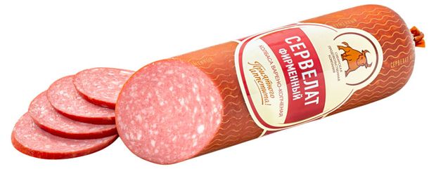 Колбаса варено-копченая СПК Сервелат Фирменный, вес