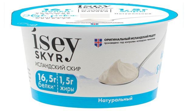 Продукт кисломолочный высокобелковый IseySkyr Исландский скир натуральный 1,5% БЗМЖ, 150 г
