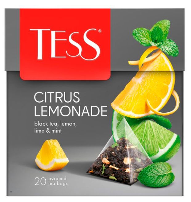 Чай черный Tess Цитрус Лимонад, 20х1,8 г