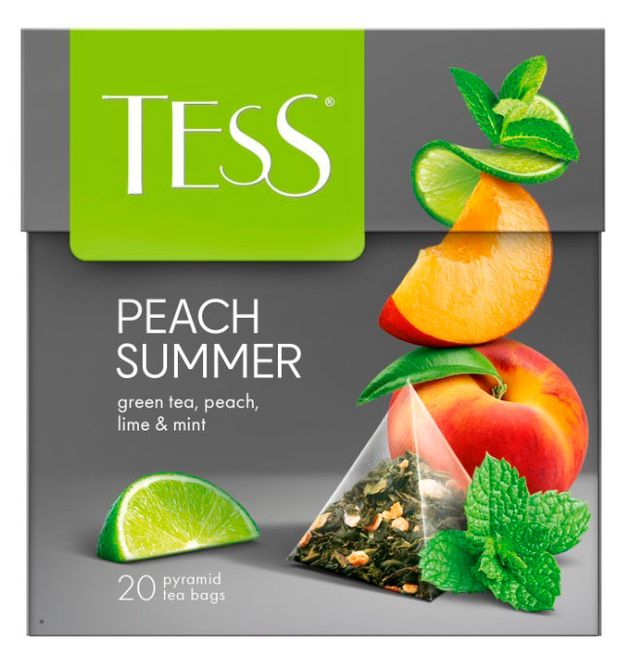 Чай зеленый Tess Peach Summer, 20х1,8 г