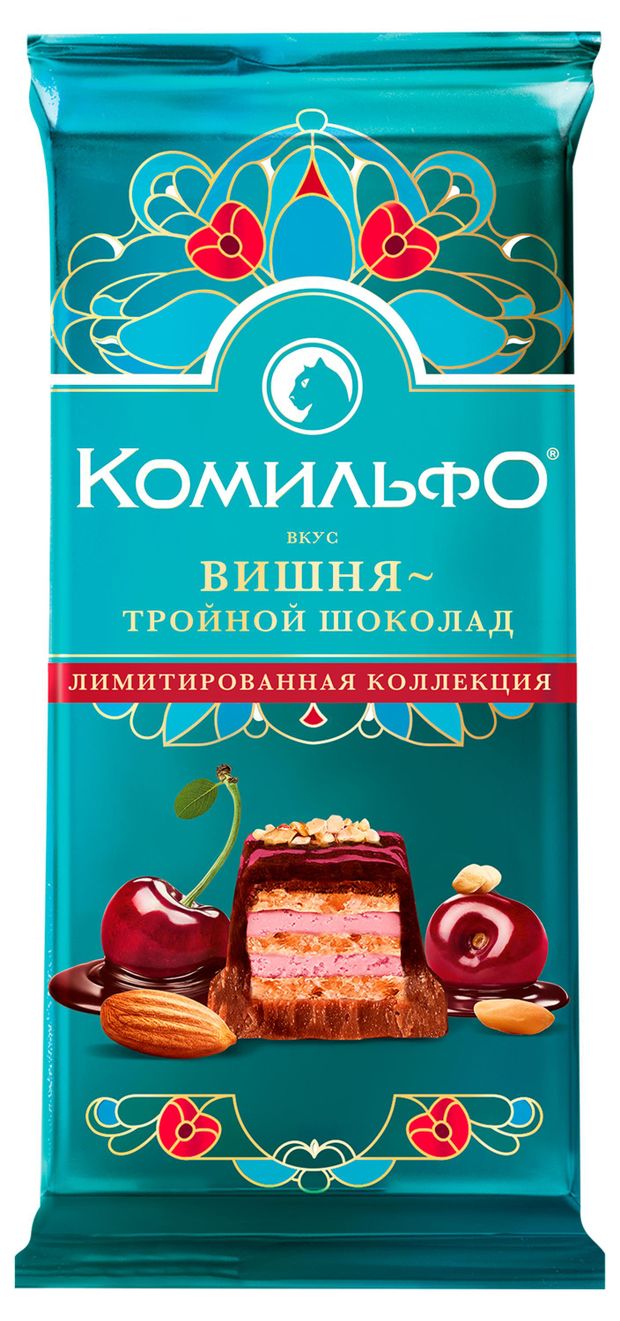 Шоколад Комильфо Вишня тройной шоколад, 102 г