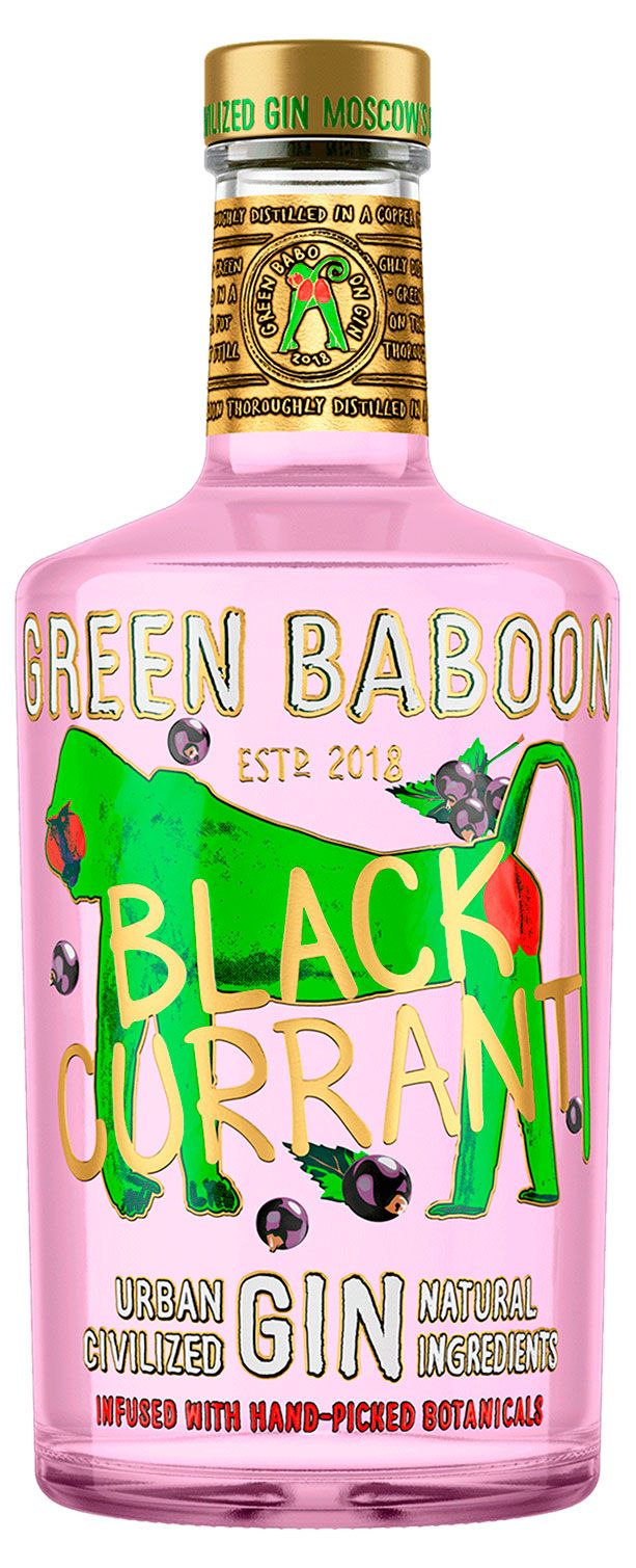 Джин Green Baboon с ароматом черной смородины Россия, 0,5 л