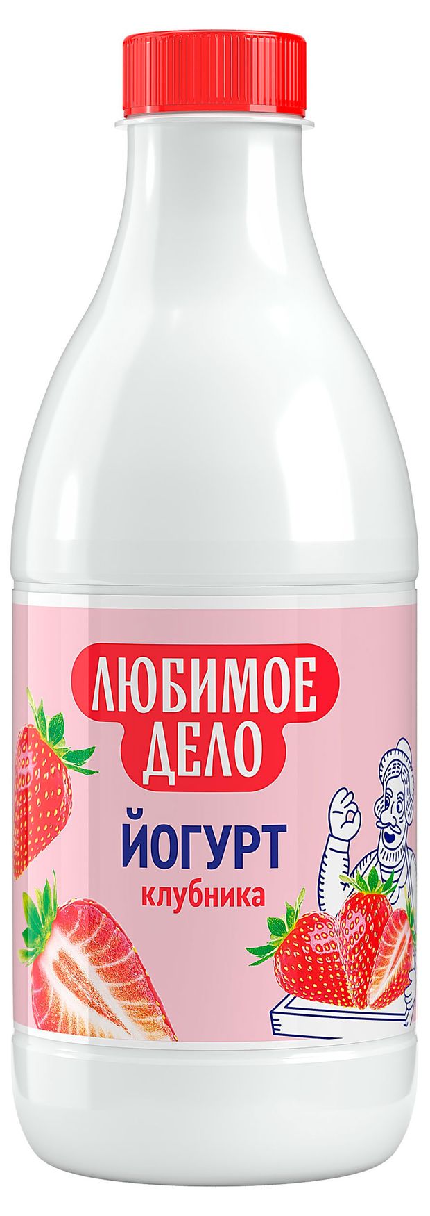 Йогурт питьевой Любимое дело с клубникой 1,5% БЗМЖ, 920 г