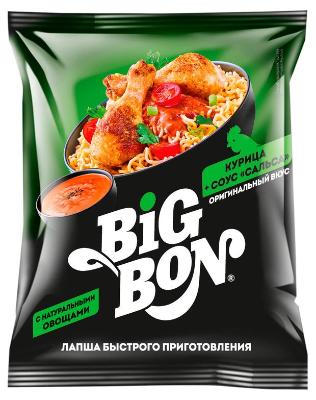 фото Лапша bigbon курица с соусом сальса, 75 г