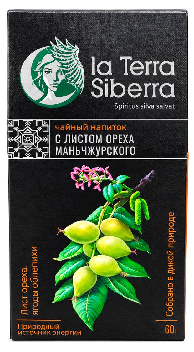 Чай черный La Terra Siberra с листом ореха маньчжурского, 60 г