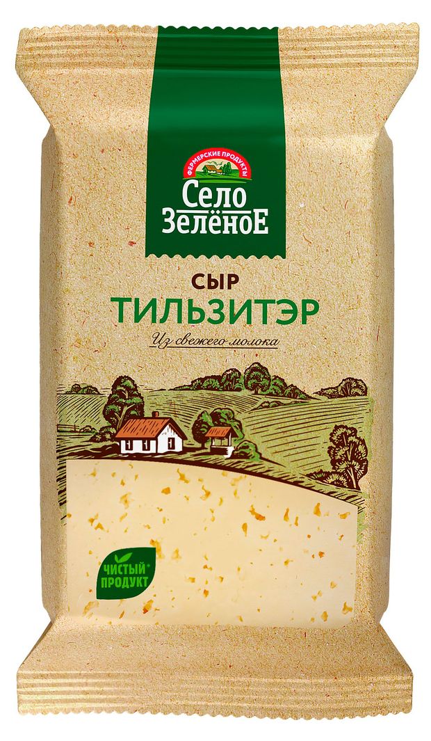 Сыр полутвердый Тильзитер Село Зеленое 50% БЗМЖ, 180 г