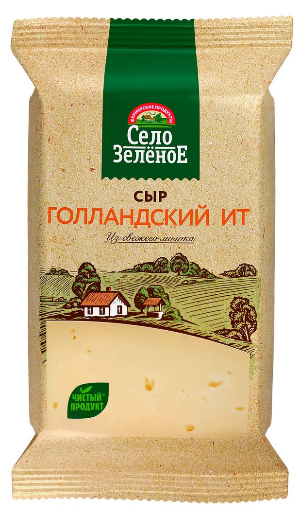 Сыр полутвердый Голландский ИТ Село Зеленое 45% БЗМЖ, 180 г