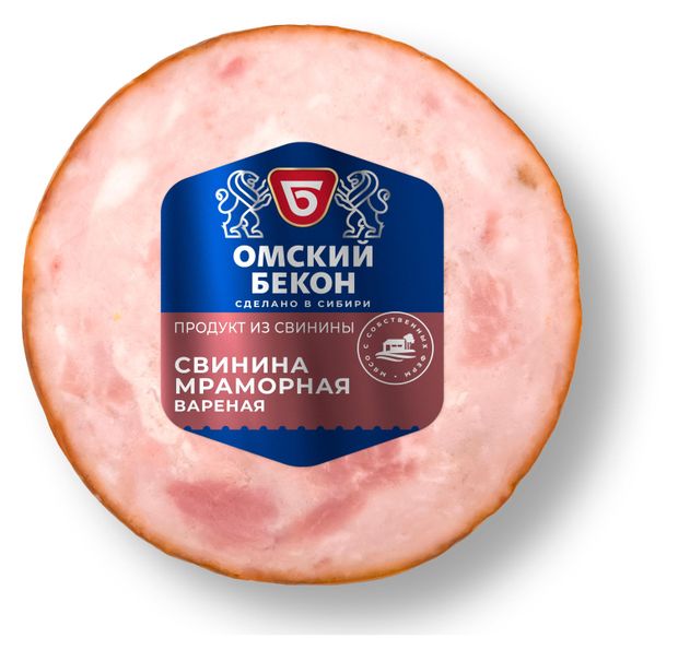 Свинина вареная Омский бекон мраморная, 300 г