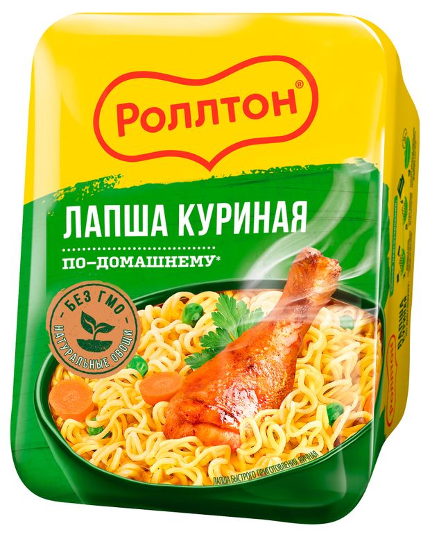 Лапша быстрого приготовления Роллтон яичная с курицей, 90 г