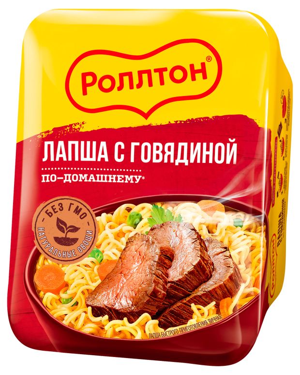 Лапша быстрого приготовления Роллтон яичная с говядиной, 90 г