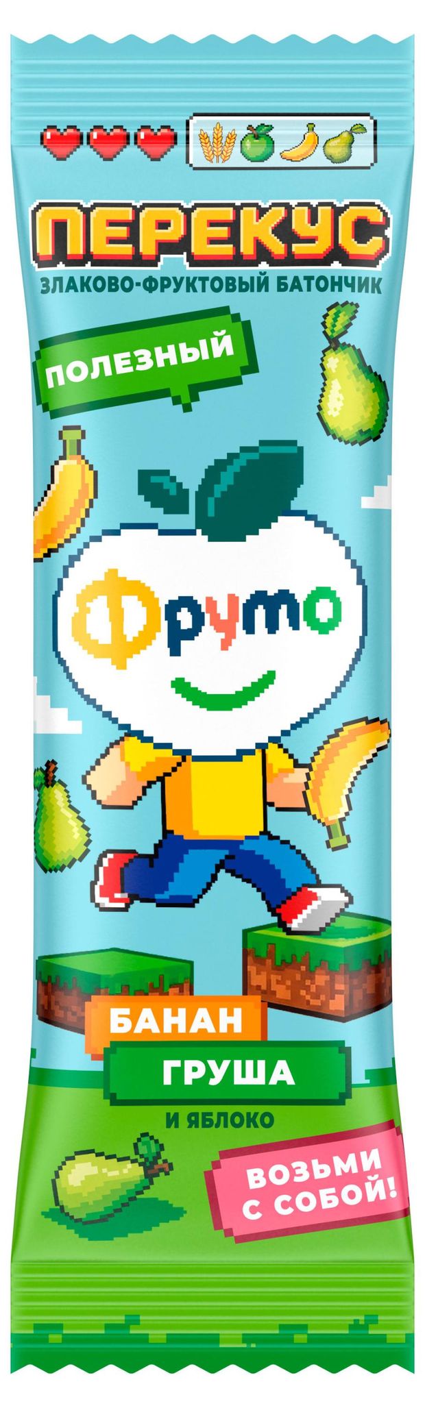 Батончик злаково-фруктовый Фруто яблоко-банан-груша, 25 г