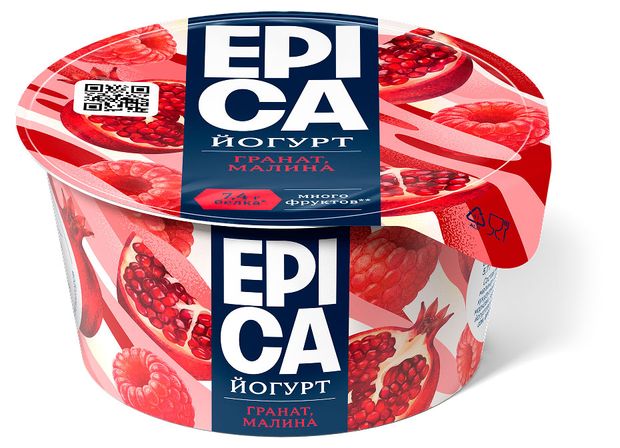 Йогурт густой ложковый EPICA с гранатом и малиной 4.8%, 130 г
