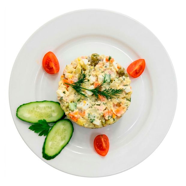 Салат Оливье с курицей, вес