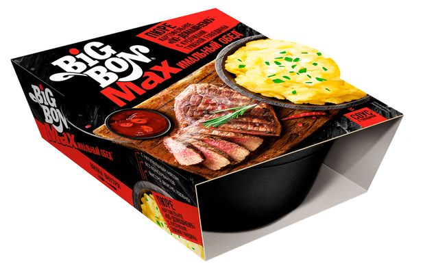 Пюре картофельное BIGBON По-домашнему с кусочками тушеной говядины, 110 г
