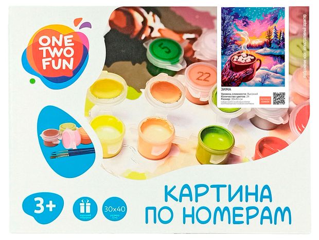 Картина по номерам ONE TWO FUN Зима, 30х40 см