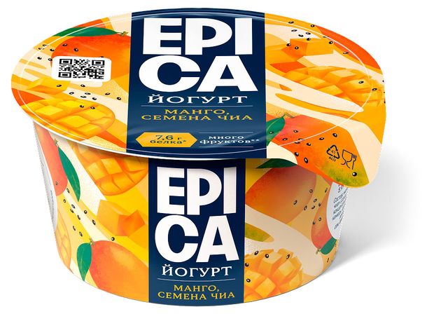 Йогурт Epica Манго-семена чиа 5%