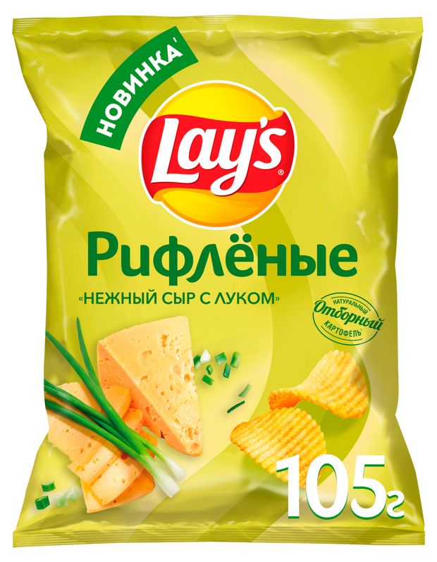 Чипсы картофельные Lay's Нежный сыр с луком, 105 г