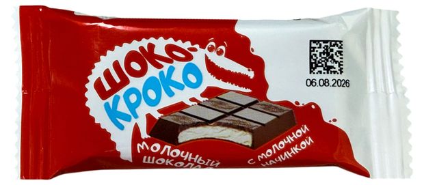 Шоколад молочный АККОНД Шоко-Кроко с молочной начинкой, 28 г
