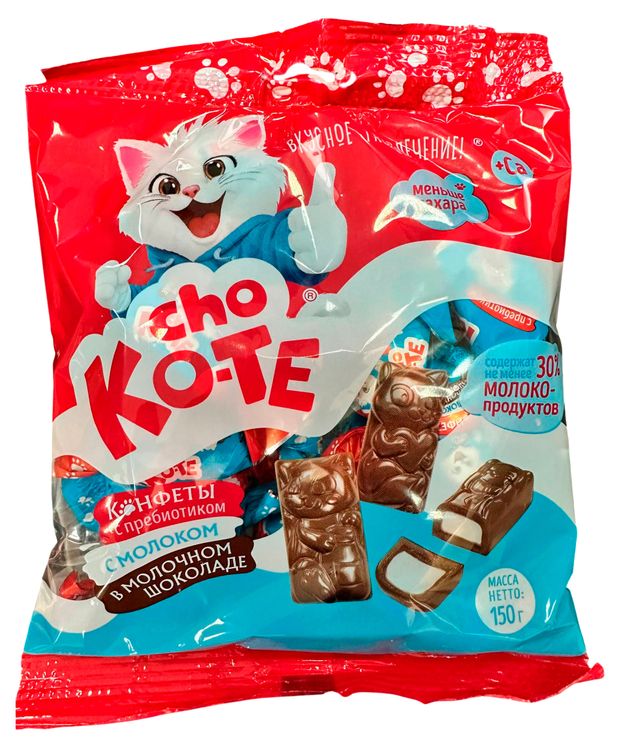 Конфеты Cho Ko-Te с пребиотиком с молоком в молочном шоколаде, 150 г