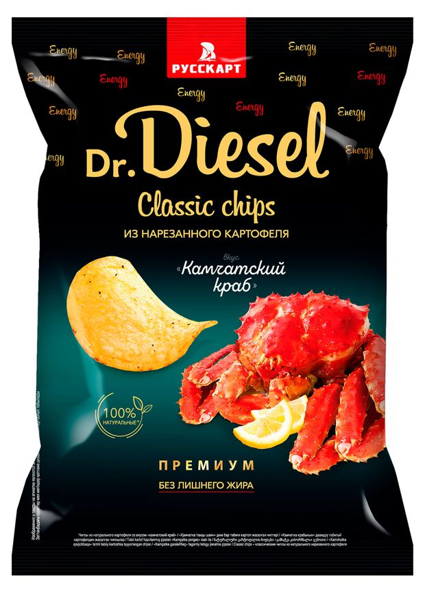 Чипсы картофельные Dr. Diesel со вкусом камчатского краба, 220 г