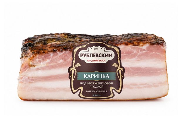 Грудинка свиная варено-копченая Каринка Рублёвский под можжевеловой ягодкой, ~ 300 г