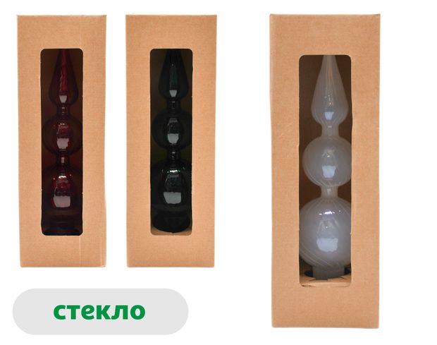 Верхушка для елки Actuel Роскошный винтаж стеклянная 24,5 см, 1 шт в ассортименте