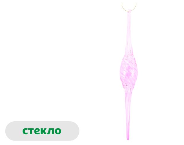 Елочное украшение Розовая романтика Подвеска Спираль стекло розовая, 26 см