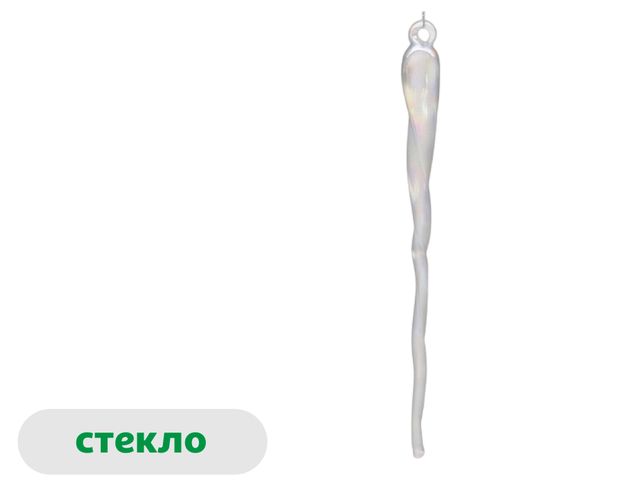 Елочное украшение Золотое барокко Подвеска Сосулька стекло прозрачная, 20 см