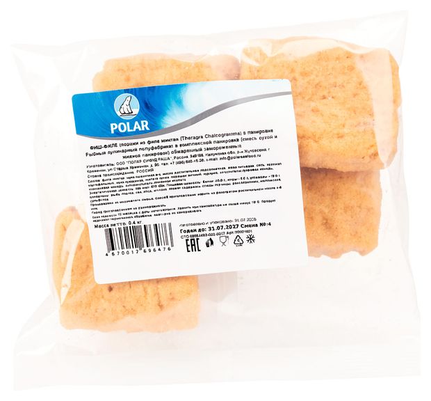 Котлеты рыбные Фиш-филе POLAR из тресковых пород в панировке замороженные, 400 г