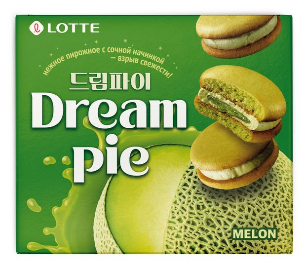Печенье бисквитное Lotte Дрим пай со вкусом дыни, 276 г