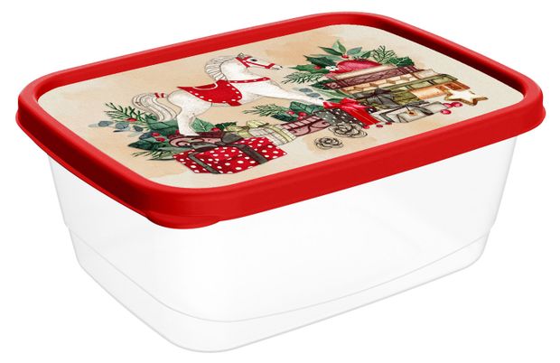Контейнер Actuel Новогодние игрушки с крышкой, 1,5 л
