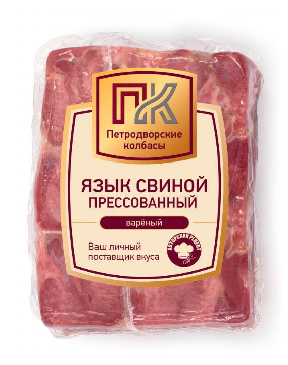 Язык свиной вареный Петродворские колбасы прессованный, ~ 600 г