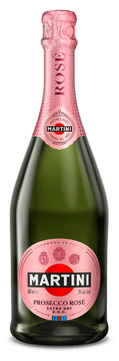 Игристое вино Martini Rose Extra Dry Prosecco DOC розовое сухое Италия, 0,75 л