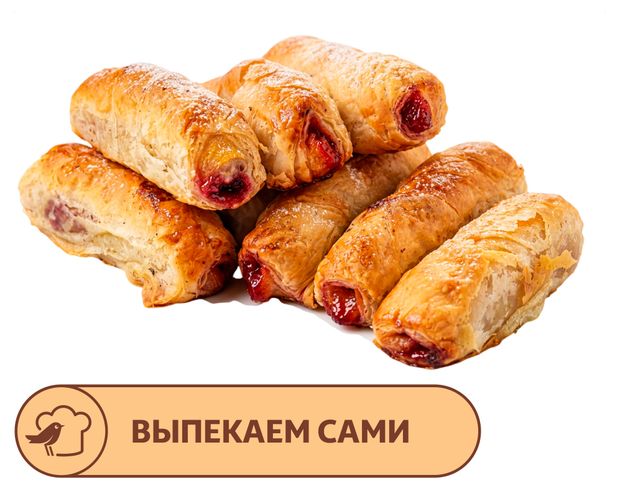 Рулетик АШАН с вишней и ванильным кремом, вес