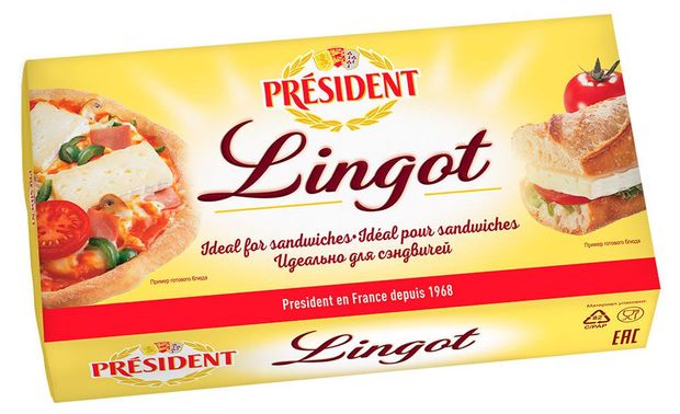 Сыр мягкий President Lingot Линго с белой плесенью 60% БЗМЖ, вес