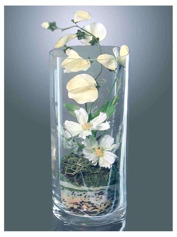 Ваза-цилиндр ЭВИС Люксембург стеклянная прозрачная 14x30 см 640₽